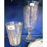 A CUT-GLASS 'CELERY' VASE and a similar glass