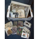 A QUANTITY OF VINTAGE POSTCARDS, PHOTOGRAPHS and similar ephemera