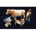 A BESWICK COW CHAMPION, 'Sir Richmond' and three similar items