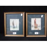 A PAIR OF LATE 19TH CENTURY WATERCOLOURS of fishing boats