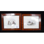 A PAIR OF 19TH CENTURY SINGERIE PICTURES 'Honour' and 'Satisfaction' both signed B Fenning, 1850,