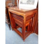 A NEST OF FOUR CHINESE HARDWOOD TABLES