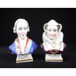 A PAIR OF SMALL PORTRAIT BUSTS, Prince Charlie and Mary Stuart