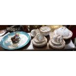 AN EDWARDIAN CRESCENT FLORAL TEASET and similar ceramics