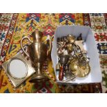 A SMALL COLLECTION OF METALWARE including photograph frame