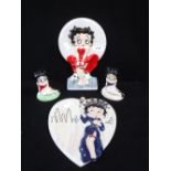 FOUR WADE BETTY BOOP ORNAMENTS including two wall plaques