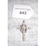 A 19TH CENTURY SILVER AND PASTE CROSS PENDANT