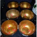 A SET OF SIX CHINESE LACQUERED BOWLS, marked 'Shin Shadan Made Foochow'