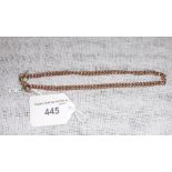 A 9CT ROSE GOLD CURB LINK ALBERT CHAIN
