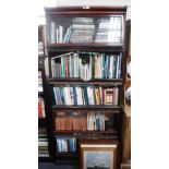 A TALL GLOBE WERNICKE BOOKCASE with six glazed sections 95.5" high (overall) x 34" wide