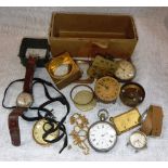 A COLLECTION OF POCKET WATCHES AND CLOCK MOVEMENTS