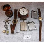 WILLIAM OWEN, LEEDS: A GENTLEMAN'S OPEN FACE SILVER POCKET WATCH and a collection of wristwatches