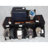 A COLLECTION OF FIVE BEN SHERMAN WRISTWATCHES in original presentation boxes