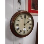 A 19TH CENTURY DIAL CLOCK, with single fusee movement, dial 10" diameter