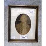 AN EARLY 19TH CENTURY MINIATURE PORTRAIT OF NELSON, wash drawing in a later frame and mount