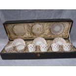 A CASED PRESENTATION COPELAND'S CHINA TEASET in Thomas Goode & Co box