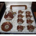 A ROYAL BONE CHINA COFFEE SET in original fitted box