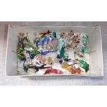 A COLLECTION OF ASSORTED MINIATURE GLASS ANIMALS and other items