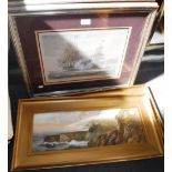 H WOBURN: A PAIR OF EDWARDIAN WATERCOLOURS of coastal scenes and a pair of John Bentham-Dinsdale