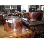 A 19TH CENTURY COPPER COLANDER and a tinned copper dairy skimmer (?) (2)