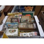 A LARGE COLLECTION OF CIGARETTE AND TEA CARDS in albums and loose (one box)