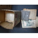 A COLLECTION OF VARIOUS SHEET MUSIC and cigarette cards (one box)