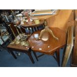 AN OCTAGONAL MAHOGANY OCCASIONAL TABLE and two similar (3)