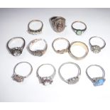 A COLLECTION OF SILVER RINGS