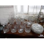 A COLLECTION OF 19TH CENTURY RINSERS and similar glassware