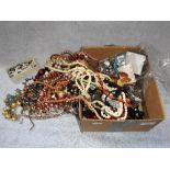 A LARGE COLLECTION OF EARRINGS and costume jewellery necklaces