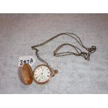 DENNISON WATCH CASE CO LTD: A gold plated gentleman's pocket watch and chain