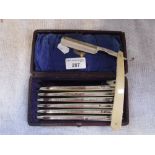 A SET OF SEVEN VICTORIAN/EDWARDIAN CUT-THROAT RAZOR SET by A.J. Jordan, Sheffield, England 'Old