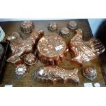 A COLLECTION OF COPPER MOULDS