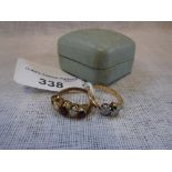 AN 18CT YELLOW GOLD TWO STONE PLATINUM ILLUSION-SET RING and another dress ring (untested) with