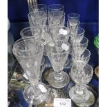 A COLLECTION OF VICTORIAN AND LATER PORT AND SHERRY GLASSES (16)