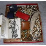 A LARGE COLLECTION OF VINTAGE COSTUME JEWELLERY including beaded necklaces and other items