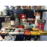 A LARGE COLLECTION OF VINTAGE TINS to include 'Will's Gold Flake'