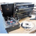 A VINTAGE HMV PICNIC GRAMOPHONE