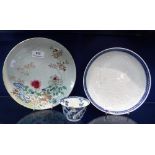 A CHINESE EXPORT FAMILLE ROSE PORCELAIN PLATE, Qing, 19th century, one other Chinese porcelain