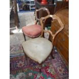 A SET OF FOUR VICTORIAN PARLOUR CHAIRS with inlaid decoration