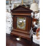 A LARGE 19TH CENTURY BLACK FOREST BRACKET CLOCK by 'Winter & Hofmeier' (W&H SCH) with brass dial and