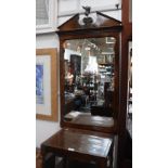 REPRODUCTION MAHOGANY FRAMED WALL MIRROR, 42" high x 23" wide