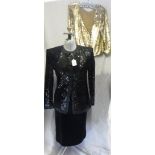 'SAINT LAURENT': A BLACK SEQUINNED JACKET, a similar gold sequinned jacket and a 'Saint Laurent'
