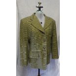 'JILL SANDER': A vintage green and yellow tweed jacket, circa 1980