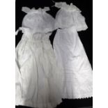 A VICTORIAN WHITE LINEN CHILD'S UNDER GARMENT and a collection of similar items