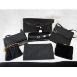 A COLLECTION OF VINTAGE BLACK HANDBAGS (7)