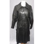 A 1960'S OR 70'S LADIES LEATHER COAT, circa size 10