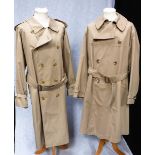 BURBERRY: A GENTLEMAN'S VINTAGE TRENCH COAT and another similar by 'Lee Ford'