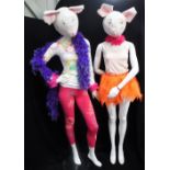 A PAIR OF CONTEMPORARY SHOP MANNEQUINS with papier mache mouse heads