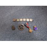 A FIRST WORLD WAR WOUND BADGE, a First World War 1914 Star Miniature Medal and other items